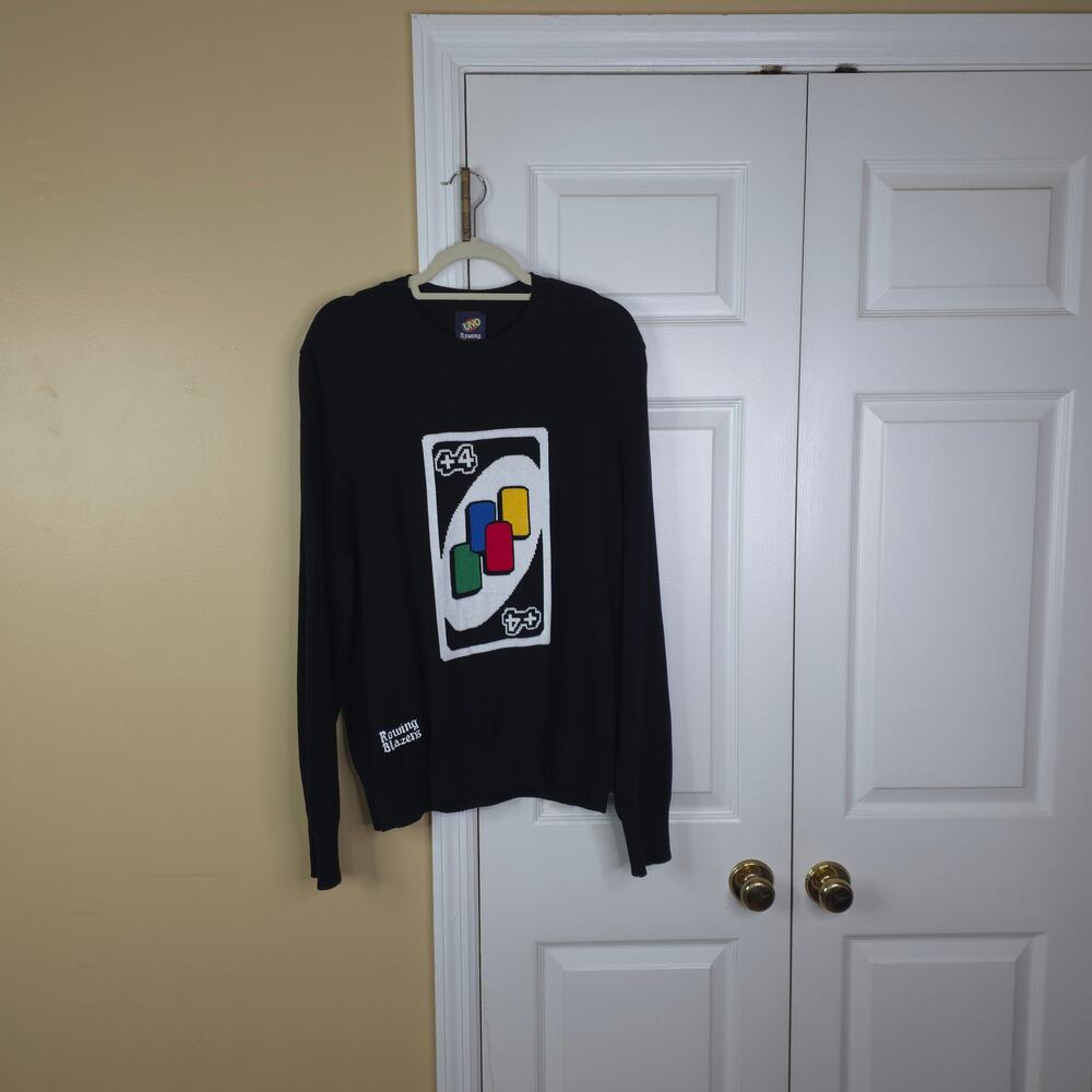 Rowing Blazers Men's UNO™ Draw Four Cotton Sweater Black Size M